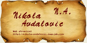 Nikola Avdalović vizit kartica
